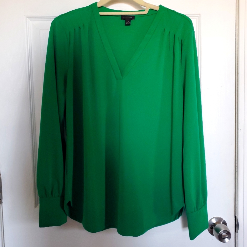 Emerald long sleeve v neck top